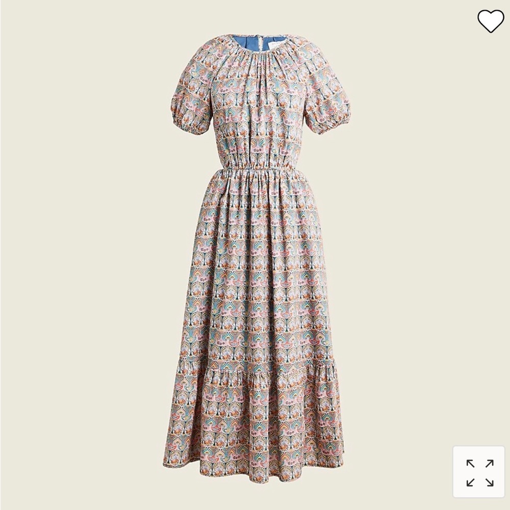 NEW J Crew Organic Cotton Side Cutout Georgia Duke Paisley Dress